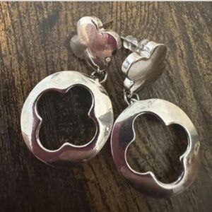 Kohl's Silver Clover Cutout Drop Earrings - Women Jewelry